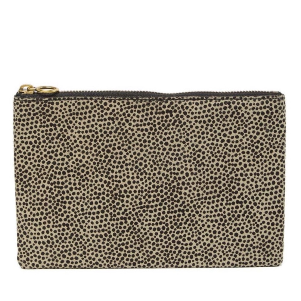 MADEWELL The Leather Pouch Clutch In Genuine Calf Hair NWT